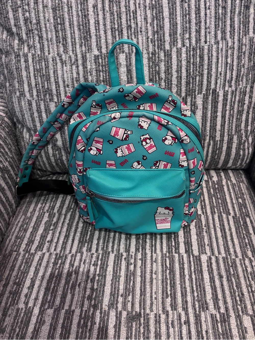 Nissin Cup Noodles Hello Kitty Teal Mini Backpack